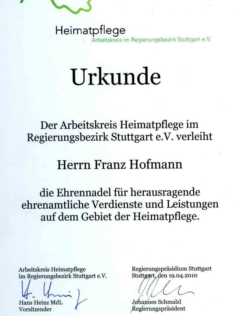  Urkunde - copyr. F. Hofmann 
