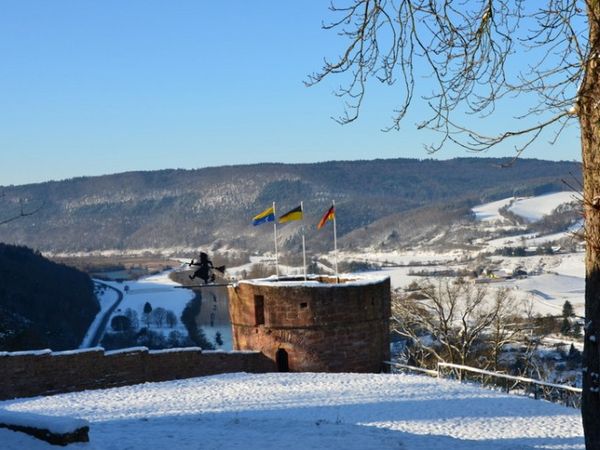 ein herrlicher Spaziergang auf dem verschneiten Weg zur Freudenburg - so schön kann der Winter in Freudenberg sein